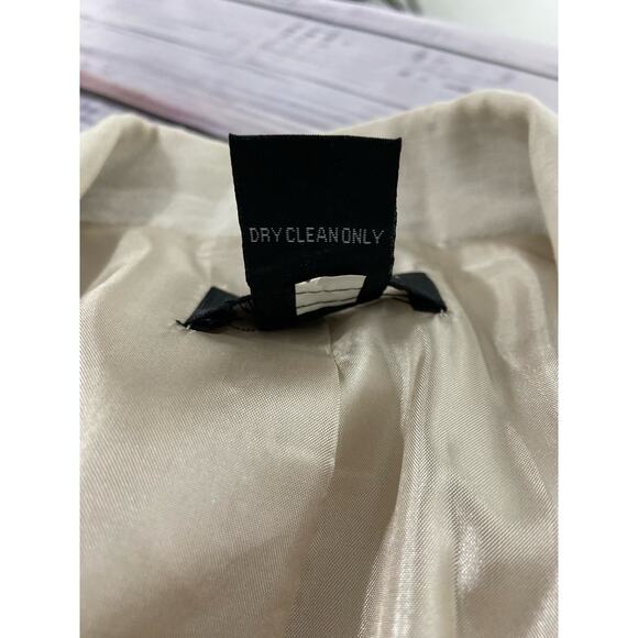 Focus 2000 Trench Pea Coat Womens 10 Belted Lined Linen Blend Mid Length - Picture 9 of 11